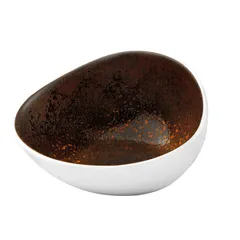 Sauce boat “Estia” porcelain 70ml ,H=50,L=80,B=75mm brown,white