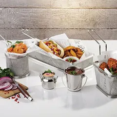 Корзинка для картофеля фри сталь нерж. D=8,H=8см металлич., изображение 2