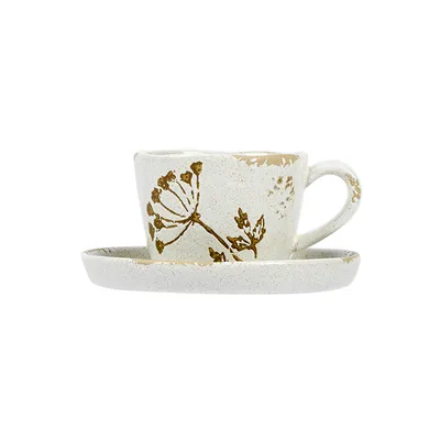 Чашка кофейная «Фенхель» фарфор 100мл D=68,H=48,L=90мм белый, изображение 4