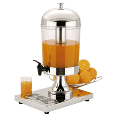 Диспенсер для холодных напитков сталь нерж.,пластик 8л ,H=56,5,L=36,1,B=26,1см металлич.,прозр.