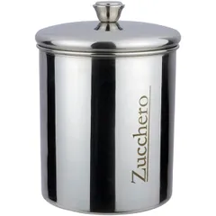 Container for storing sugar  stainless steel  1 l  D=12, H=17 cm  silver.