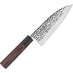 Нож кухонный «Нара» односторонняя заточка сталь нерж.,дерево ,L=285/150,B=49мм металлич.,тем.дерево