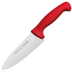 Нож поварской «Проотель» сталь нерж.,пластик ,L=290/150,B=45мм красный,металлич.