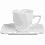 Блюдце «Сквэа» фарфор D=12,6см белый