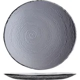 Тарелка «Скейп Гласс» мелкая стекло D=30см серый,матовый