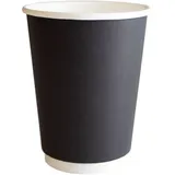 Стакан для горячих напитков одноразовый двухслойный[20шт] картон 300мл D=90,H=111мм черный