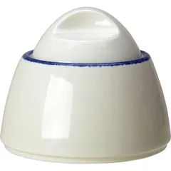 Сахарница «Блю Дэппл» с крышкой фарфор 200мл D=75,H=80мм белый,синий