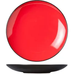 Тарелка мелкая керамика D=21,5см красный