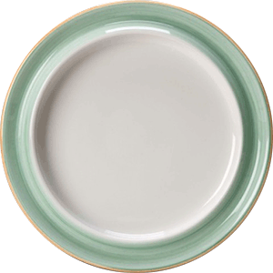 Тарелка «Фридом Рио Грин» мелкая фарфор D=25,8см белый,зелен.