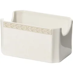 Сахарница для пакетиков «Антуанетт» фарфор ,H=55,L=100,B=70мм белый,олив.