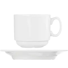 Кофейная пара «Мокко» фарфор 100мл D=60/113,H=60,L=78мм белый, изображение 2