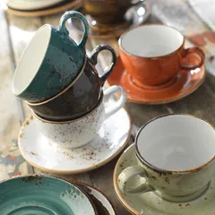 Чашка чайная «Крафт Вайт» фарфор 340мл D=100/43,H=70мм белый,коричнев., изображение 3