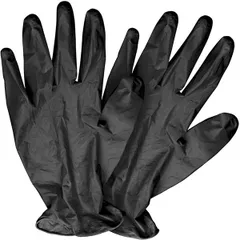 Gloves size (M) powder-free 50 pairs (100 pcs)  vinyl  black