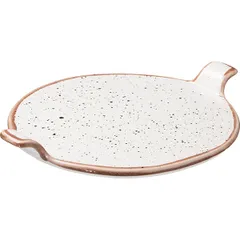 Блюдо «Пунто Бьянка» с ручками фарфор D=25см белый,черный, изображение 2