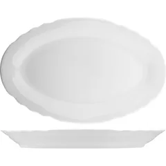 Oval dish porcelain 0.9l ,H=40,L=365,B=225mm white