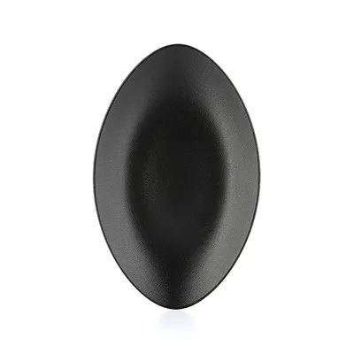 Блюдо «Экинокс» овальное керамика ,H=40,L=350,B=223мм черный