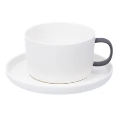 Чашка кофейная «Вейв» фарфор 220мл D=90/80,H=58,L=110мм белый, изображение 3