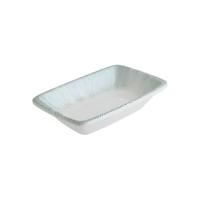 Соусник «Ирис» прямоугольный фарфор 100мл ,H=30,L=140,B=85мм белый,серый