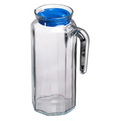 Кувшин «Кошем» с крышкой стекло 1л D=80,H=220,L=125мм прозр.,голуб., изображение 3