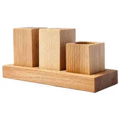 Set for spices 3 items square “Rustic” “Rustic”  beech , H=80, L=175, B=65mm  St. tree