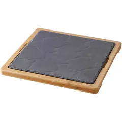 Поднос для подачи квадратный для 3020877 бамбук ,H=15,L=290,B=290мм бежев., изображение 2