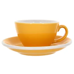 Кофейная пара «Эгг» фарфор 150мл D=90/145,H=50,L=110мм желт.