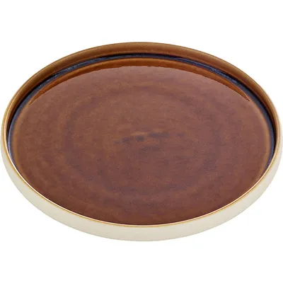 Тарелка «Нара» мелкая керамика D=210,H=25мм коричнев., изображение 2