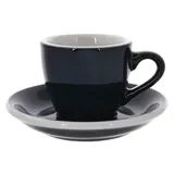 Кофейная пара «Эгг» фарфор 80мл D=65/115,H=55,L=85мм тем.син.