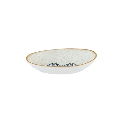 Соусник «Виенто» овальный фарфор 70мл ,H=22,L=120,B=80мм белый,синий