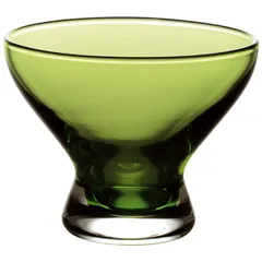 Ice cream bowl “Nadya” glass 320ml D=110,H=85mm green.