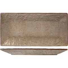 Блюдо «Кунстверк» прямоугольное керамика ,H=30,L=275,B=140мм зелен.,коричнев.