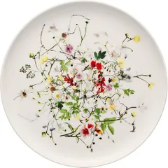 Small plate with decor  bone porcelain  D=18cm  white