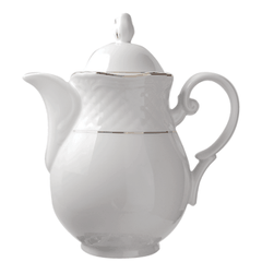 Coffee pot “Aphrodite”  porcelain  300ml  D=45, H=130, L=120mm  white, gold