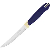Нож для стейка «Мультикалор» сталь нерж.,пластик ,L=110/215,B=15мм синий,металлич.
