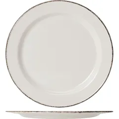 Тарелка «Браун Дэппл» мелкая фарфор D=25,2см белый,коричнев.