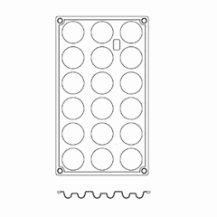 Форма кондитерская [18ячеек] силикон D=40,H=5,L=295,B=175мм кирпичн.