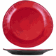 Тарелка «Млечный путь красный» фарфор ,H=3,L=32,B=29см красный,черный, Цвет: Красный