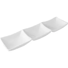 Menagerie 3 compartments “Kunstwerk”  porcelain ,H=25,L=350,B=105mm white