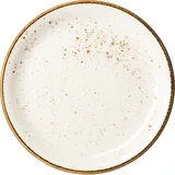 Тарелка «Крафт Вайт» мелкая фарфор D=20,H=2см белый,коричнев.