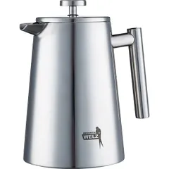 French press  stainless steel  1 l  metallic.