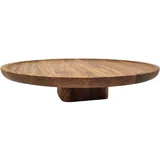 Подставка для торта дуб D=385,H=80мм коричнев.