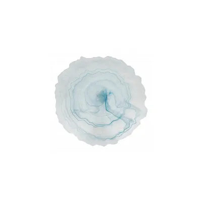 Тарелка-блюдо, матовая стекло D=33,H=2см голуб.
