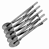 Нож роликовый для теста 5 лезвий фигурный край сталь нерж. D=5,H=7,L=26,B=6см металлич.