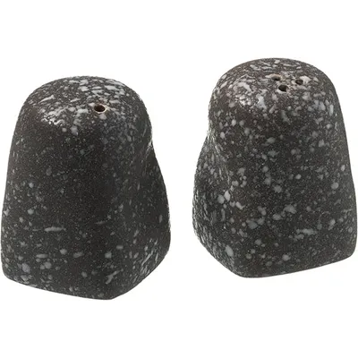 Набор соль/перец фарфор ,L=51,B=63мм матовый,черный, изображение 2