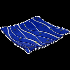 Блюдо сервировочное «Оптик» стекло ,H=1,L=29,B=29см синий,прозр.