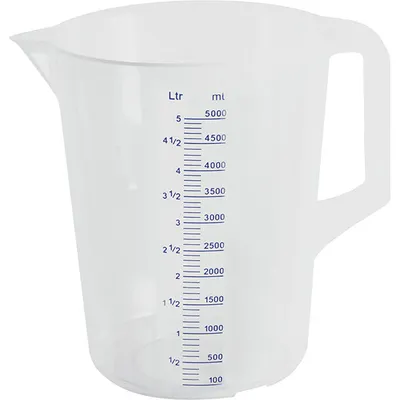 Стакан мерный с ручкой полипроп. 5л D=20,5,H=27см прозр.