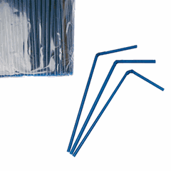 Трубочки со сгибом[1000шт] полипроп. D=5,L=210мм синий