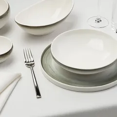 Салатник «Айсио» фарфор 1,125л D=180,H=78мм белый,серый, изображение 3