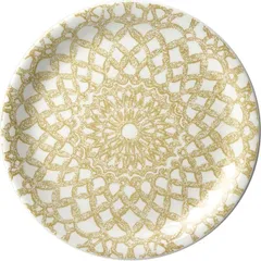 Plate “Ink” small  porcelain  D=20, H=2cm  beige, white