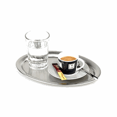 Oval tray “Caffehouse”  stainless steel , L=23, B=17.5 cm  silver, matte